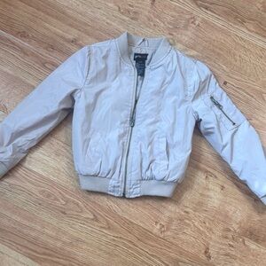 Kids Light Beige Bomber Jacket